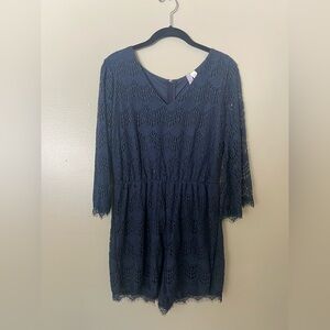Alya Navy Lace Romper